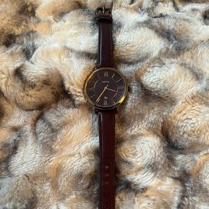Fossil Jacqueline Date Leather Watch